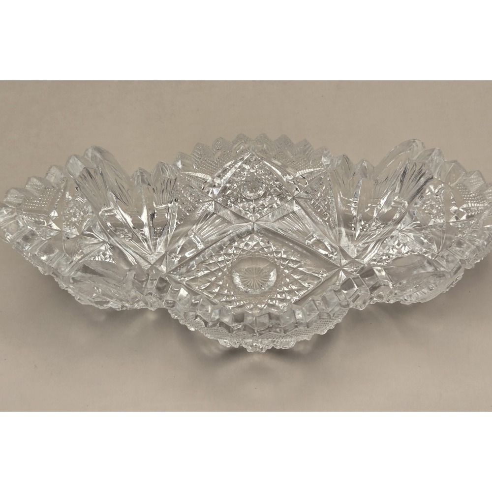 Vintage Serving Dishes Clear Cut Crystal Featuring Star Of David & Pinwheel B#27 - Picture 6 of 15